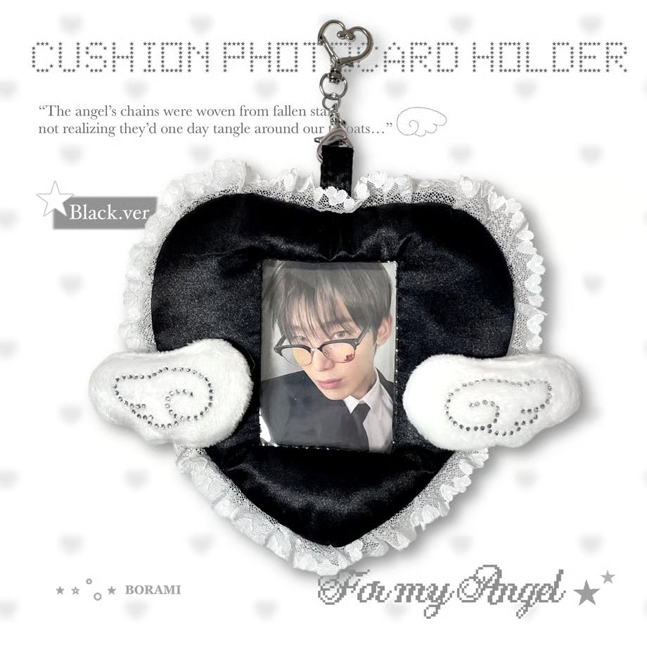 Angel Heart Cushion Photocard Holder Black Ver. - BORAMI Store