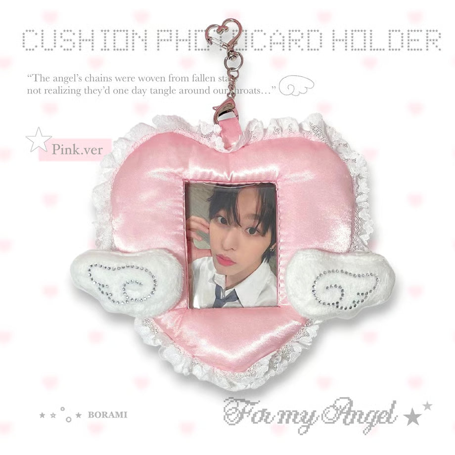 Angel Heart Cushion Photocard Holder Pink Ver. - BORAMI Store