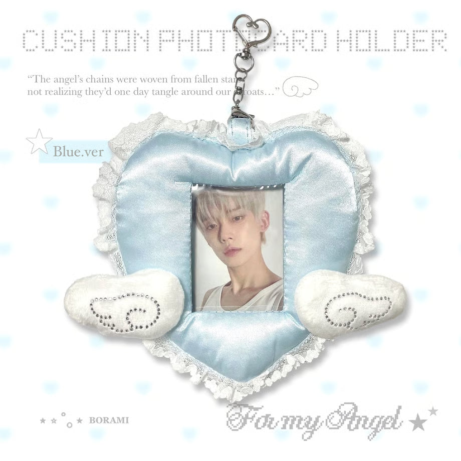 Angel Heart Cushion Photocard Holder Blue Ver. - BORAMI Store