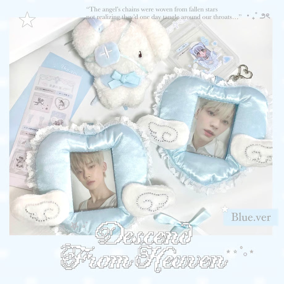 Angel Heart Cushion Photocard Holder Blue Ver. - BORAMI Store