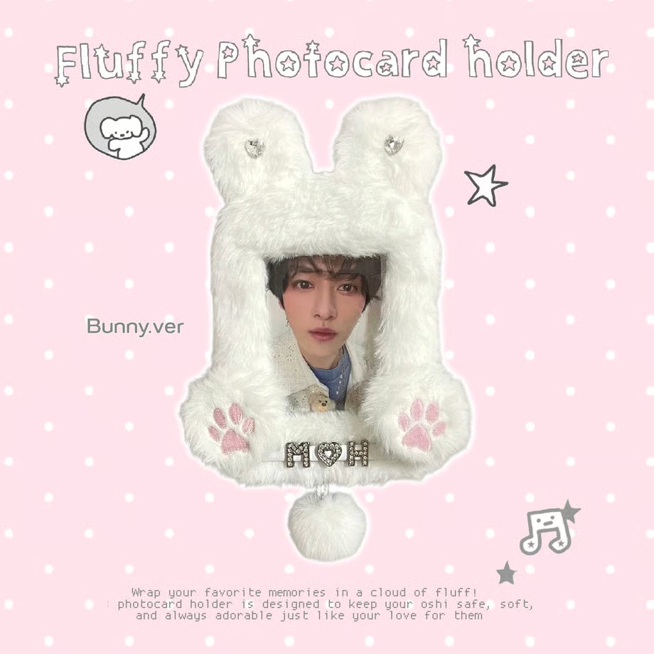 Fluffy Name Tag Photocard Holder Bunny Ver. - BORAMI Store