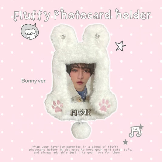 Fluffy Name Tag Photocard Holder Bunny Ver. - BORAMI Store