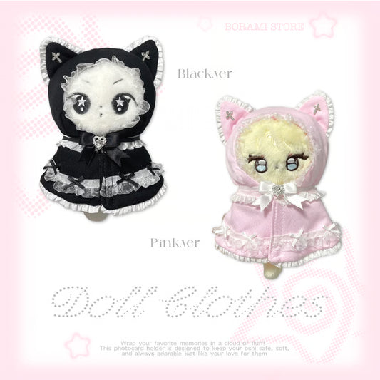 Fluffy Cat Frill Cape Pink/Black Ver. - BORAMI Store
