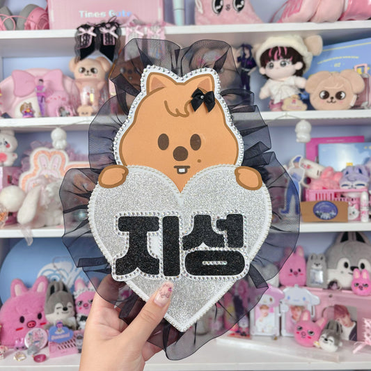 Han Quokka Black Heart Nameboard