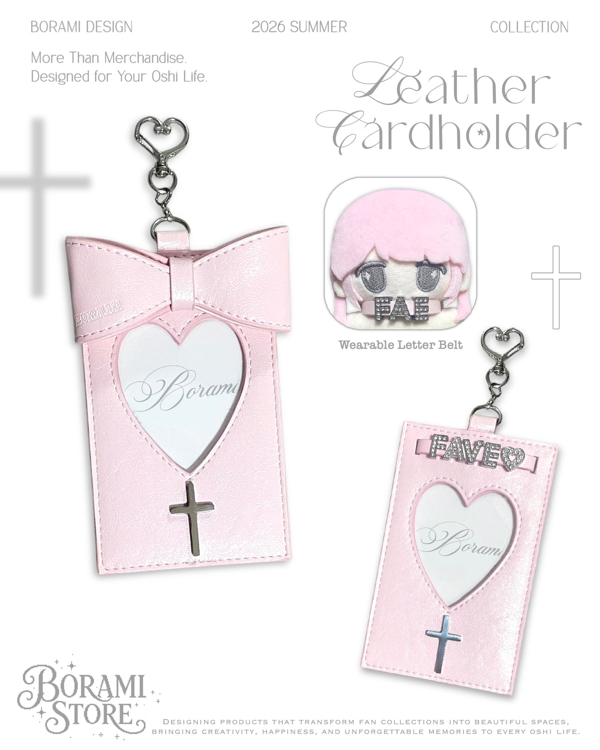 Leather Cardholder Pink.ver - BORAMI Store